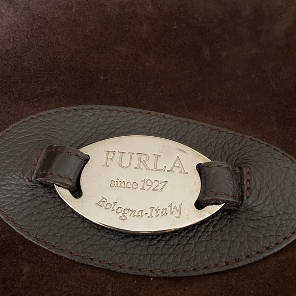 🇮🇹FURLA Coffee Brown Leather & Suede Shoulder Bag - Made in Italy 🇮🇹🇮🇹🇮🇹 - Picture 7 of 12